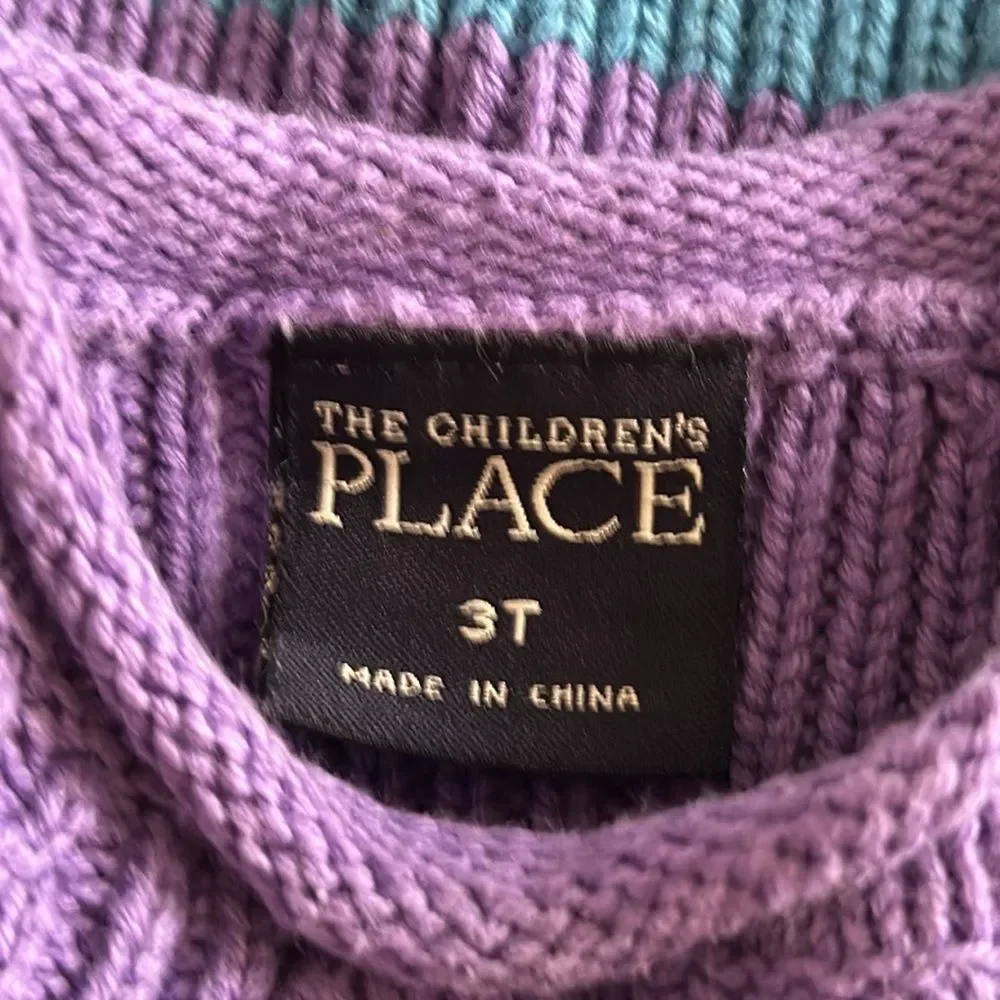 The Children's Place Girls Pullover Sweater Size 3T Purple Blue Knit Long Sleeve